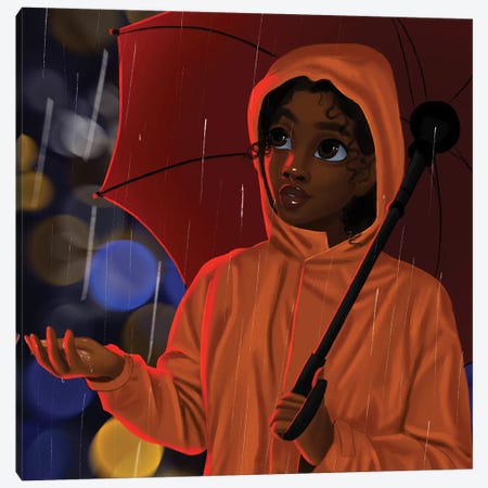 In The Rain Canvas Print #PKA12} by Princess Karibo Canvas Art