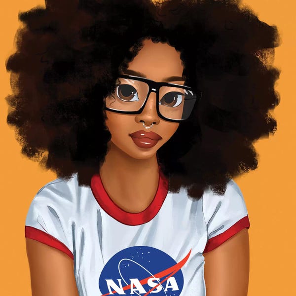 Kids Astronomy & Space Art: Nerd Girl by Princess Karibo