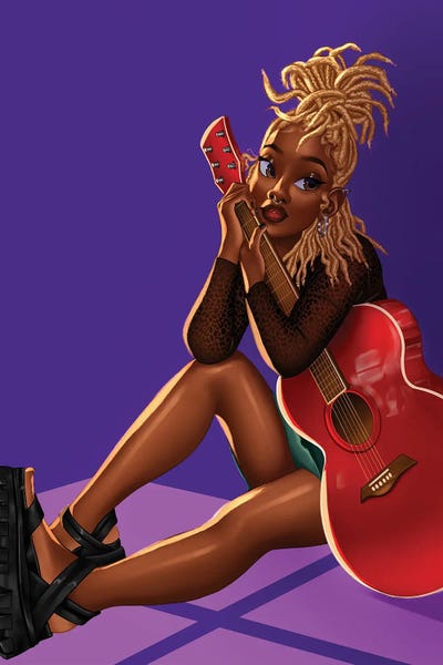 Gifts Inspired by Red: Guitar Girl by Princess Karibo