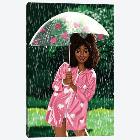 Out In The Rain Canvas Print #PKA35} by Princess Karibo Art Print