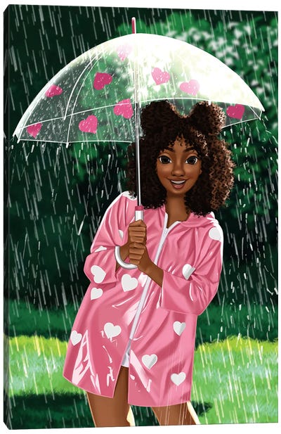 Out In The Rain Canvas Art Print - Princess Karibo