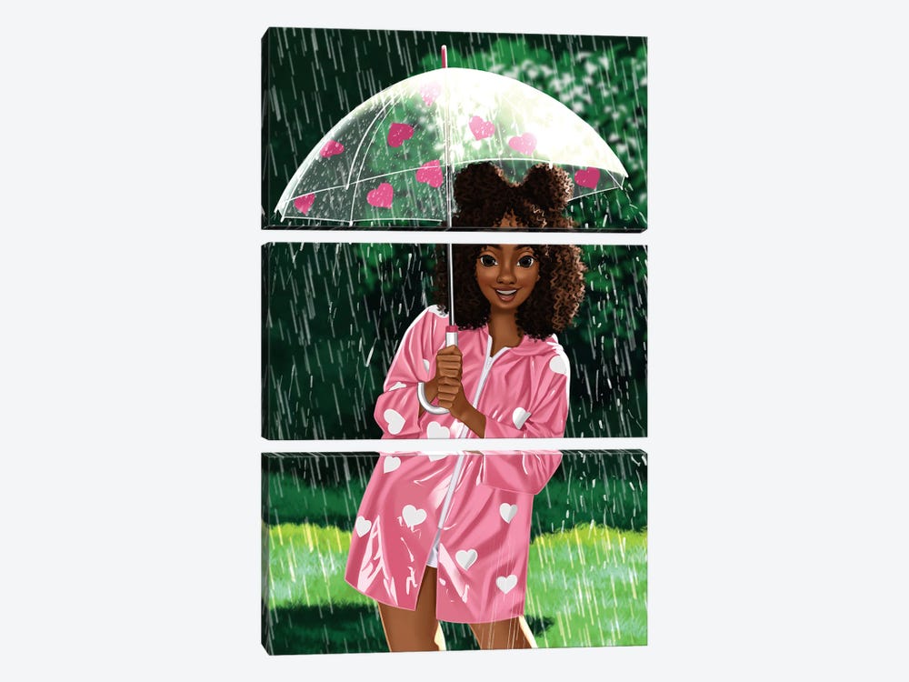 Out In The Rain by Princess Karibo 3-piece Canvas Artwork