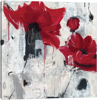 Poppy Love Canvas Art Print - Abstract Floral & Botanical Art