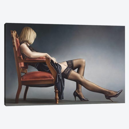 Passively Evocative In Chair Canvas Print #PKE32} by Paul Kelley Canvas Artwork
