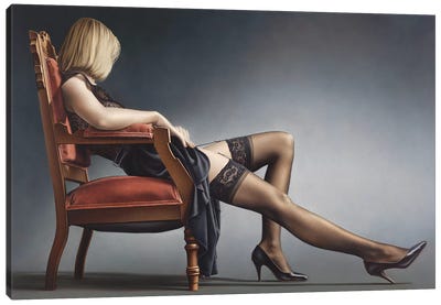 Passively Evocative In Chair Canvas Art Print - Paul Kelley
