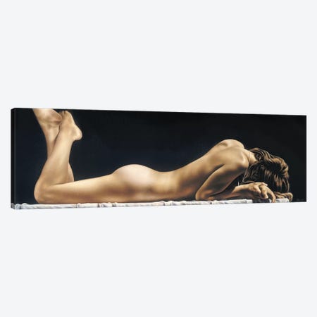 Reclining Nude On Bench Canvas Print #PKE33} by Paul Kelley Canvas Art