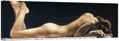 Reclining Nude On Bench Canvas Art Print - Paul Kelley