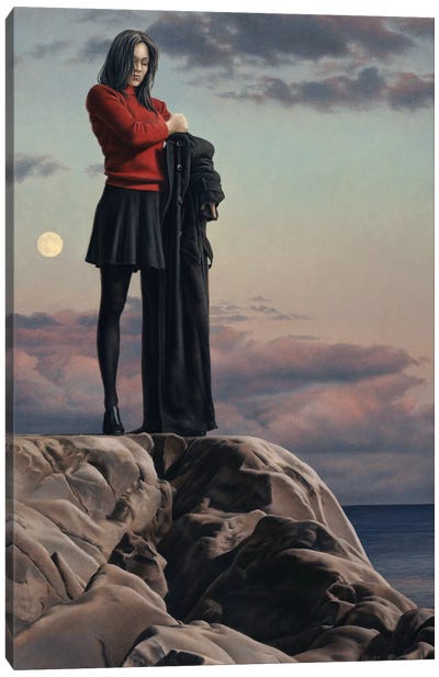November Moon Canvas Art Print - Women's Coat & Jacket Art