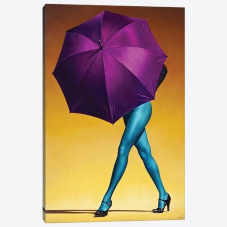 Purple Umbrella Canvas Print #PKE69} by Paul Kelley Canvas Art Print
