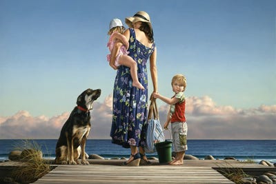 A Day At The Beach by Paul Kelley framed canvas print