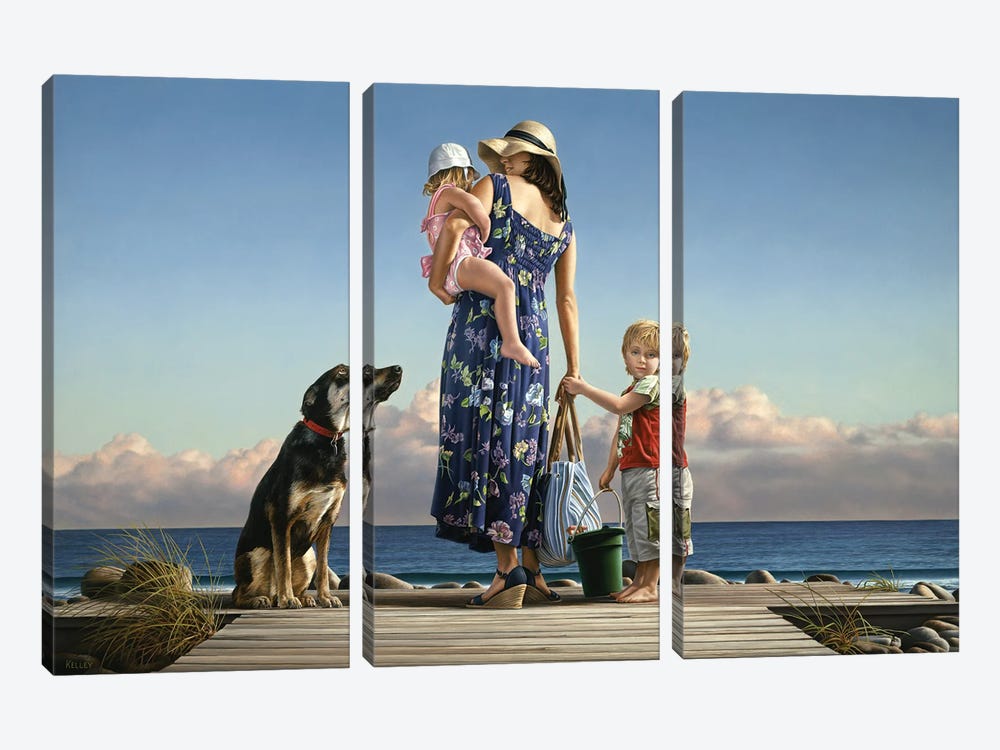 A Day At The Beach by Paul Kelley 3-piece Canvas Artwork