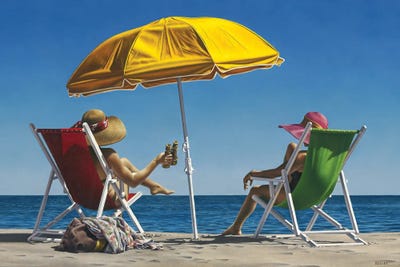 Beach Chairs by Paul Kelley framed canvas print