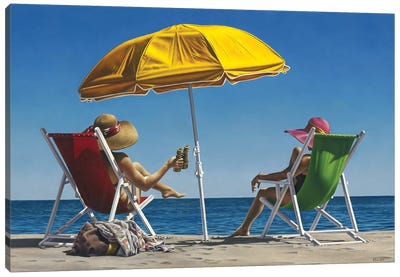 Beach Chairs Canvas Art Print - Paul Kelley