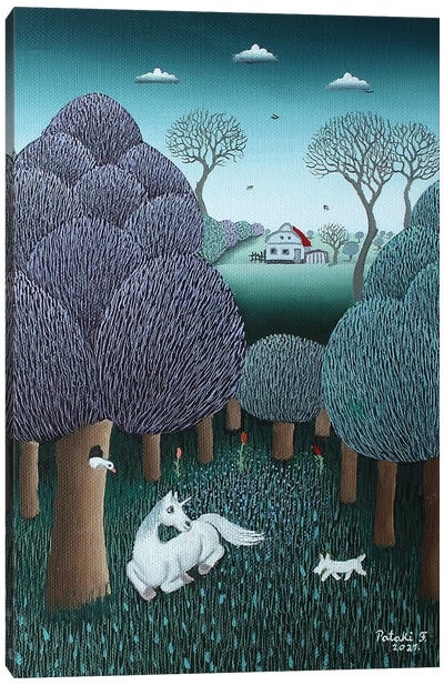Unicorn Canvas Art Print - Ferenc Pataki