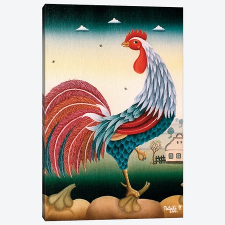 Rooster Canvas Print #PKI25} by Ferenc Pataki Canvas Artwork