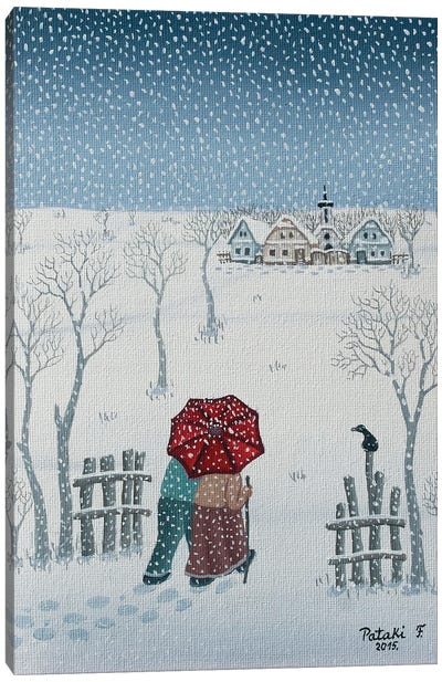 Snowfall Canvas Art Print - Snow Art