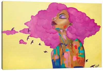 Pink Canvas Art Print - Head in the Clouds