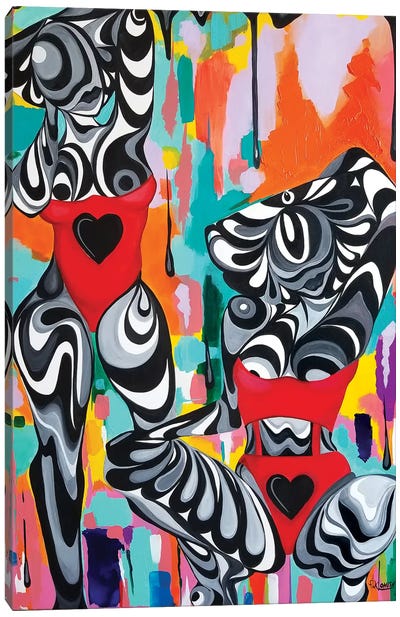 Domino Canvas Art Print - Pinklomein