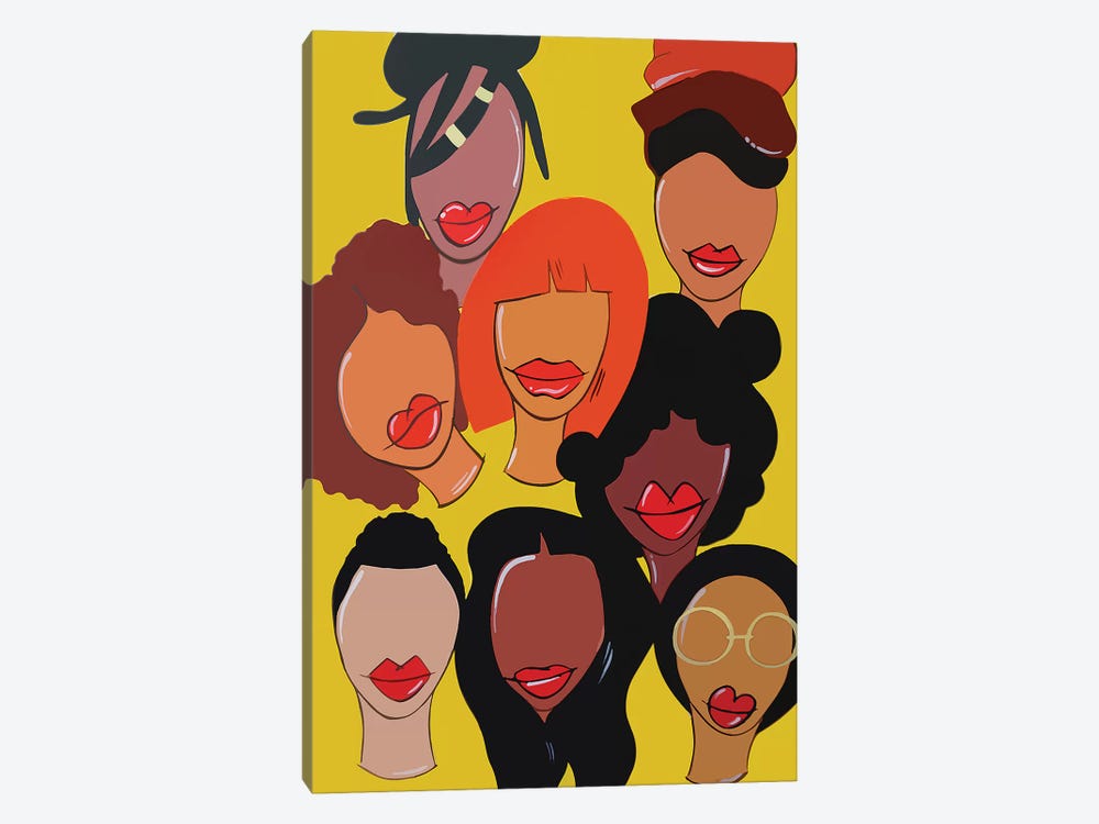 Faces by Pinklomein 1-piece Canvas Art