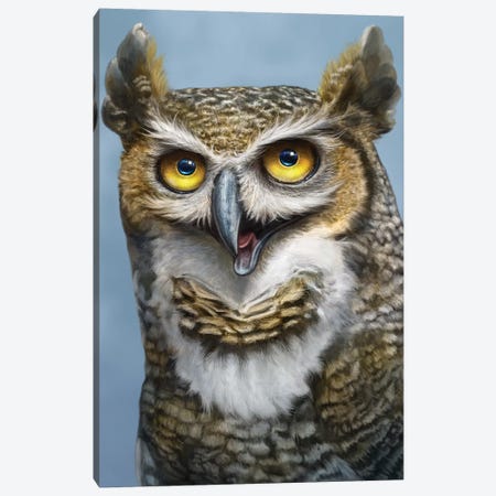 Great Horned Owl Canvas Print #PLA14} by Patrick LaMontagne Canvas Art