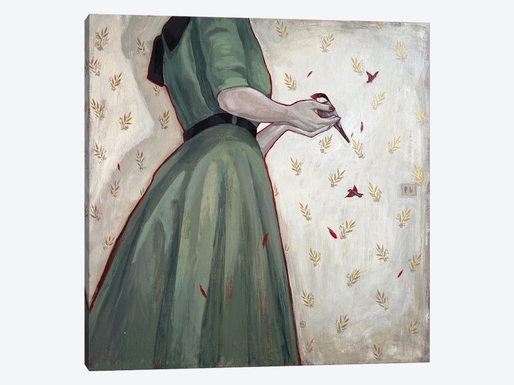 Lady With A Bird by Polina Kharlamova 1-piece Canvas Art Print