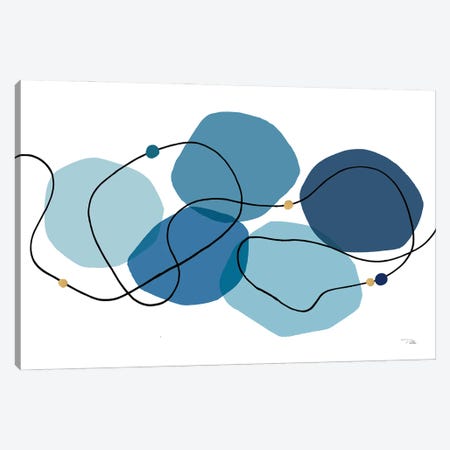 Sinuous Trajectory I In Blue Canvas Print #PLL25} by Pela Canvas Artwork