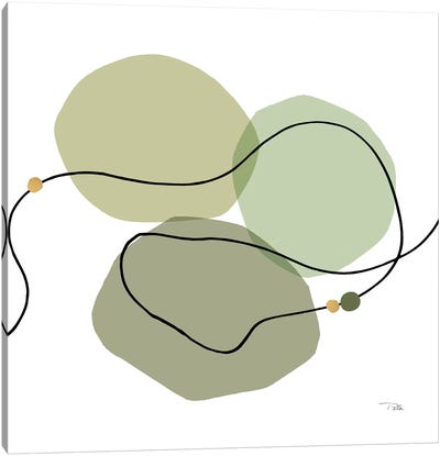 Sinuous Trajectory II In Green Canvas Art Print - Pela