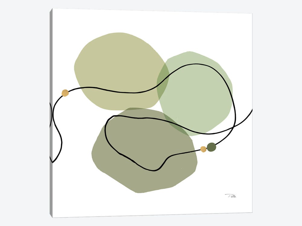 Sinuous Trajectory II In Green by Pela 1-piece Canvas Artwork