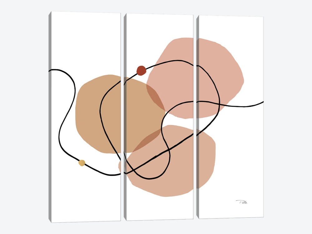 Sinuous Trajectory III In Blush by Pela 3-piece Canvas Art Print