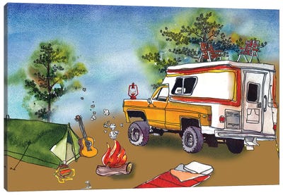 Camp Out I Canvas Art Print - Camping Art