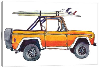 Surf Car XIII Canvas Art Print - Surfing Art