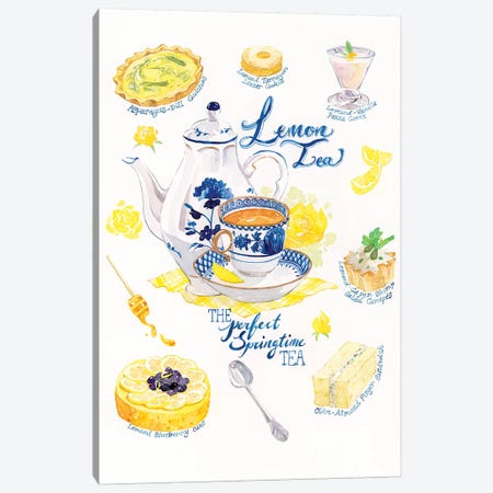 Lemon Tea & Treats Canvas Print #PLP10} by Penelopeloveprints Canvas Artwork