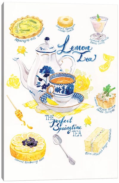 Lemon Tea & Treats Canvas Art Print - Penelopeloveprints