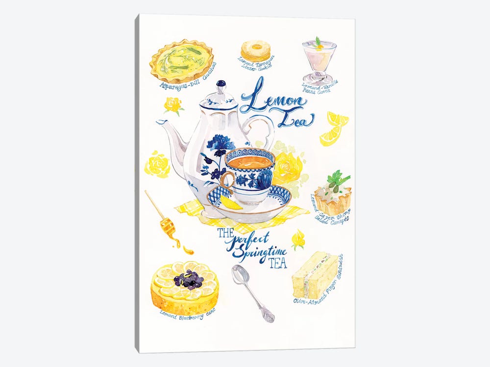 Lemon Tea & Treats by Penelopeloveprints 1-piece Canvas Art Print