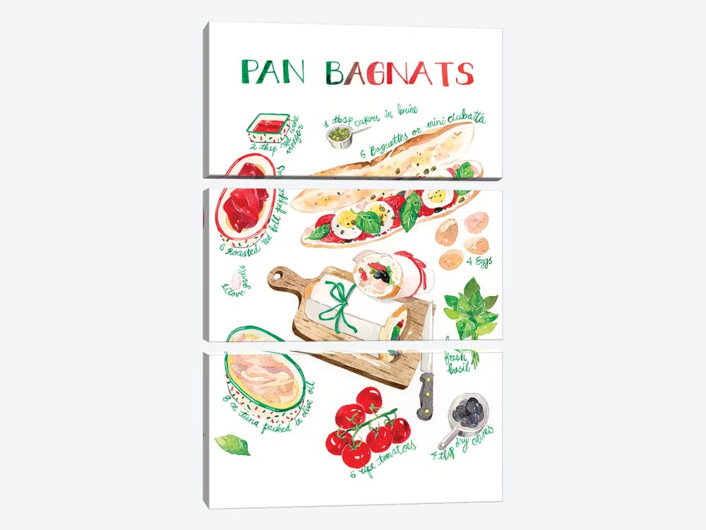 Pan Bagnats Recipe by Penelopeloveprints 3-piece Art Print