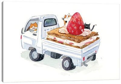 Kitty Trucker Canvas Art Print - Penelopeloveprints