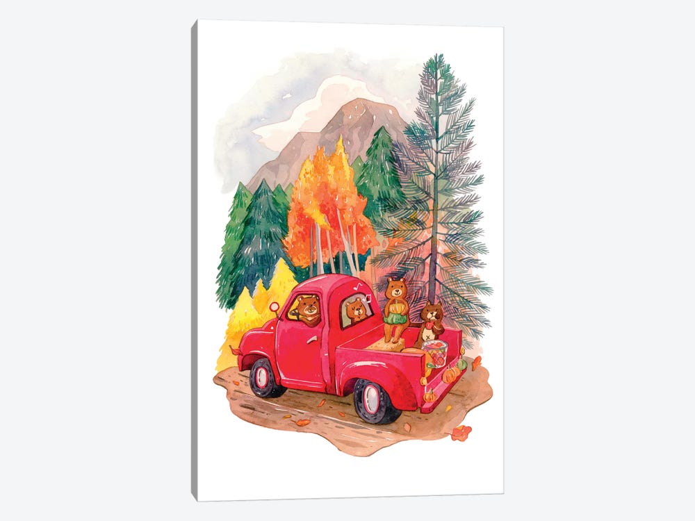 Little Red Truck by Penelopeloveprints 1-piece Canvas Art Print