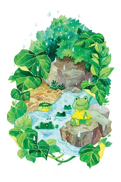 Frogs: Rainy Pond by Penelopeloveprints