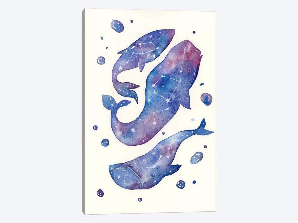Star Whales by Penelopeloveprints 1-piece Canvas Wall Art