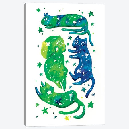 Starry Kitties Canvas Print #PLP36} by Penelopeloveprints Canvas Art Print