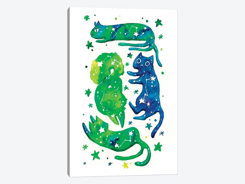 Starry Kitties by Penelopeloveprints 1-piece Canvas Art Print