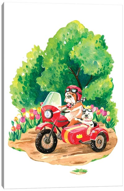 Spring Road Trip Canvas Art Print - Bulldog Art