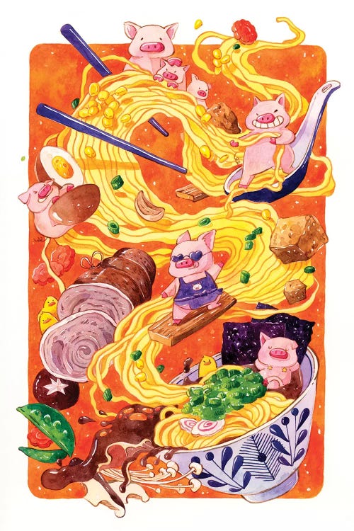 Tonkatsu Ramen by Penelopeloveprints wall art