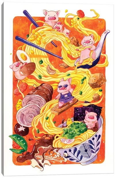 Tonkatsu Ramen Canvas Art Print - Asian Cuisine Art