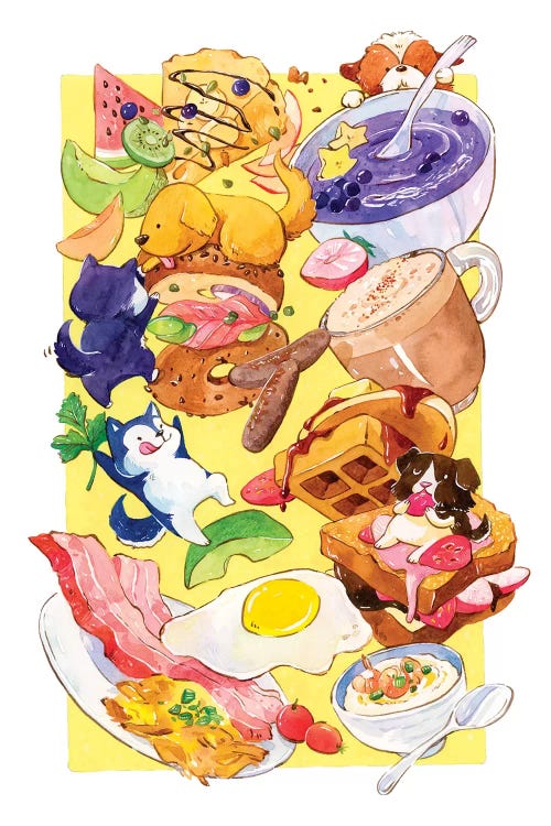 Breakfast Pups by Penelopeloveprints wall art
