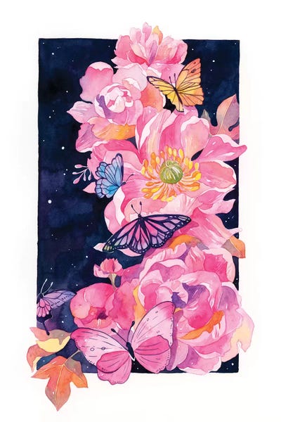 Penelopeloveprints: Peony And Butterfly by Penelopeloveprints