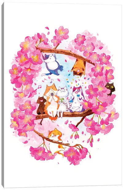 Spring Hanami Canvas Art Print - Japanimals