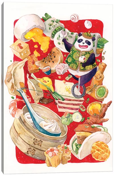 Dim Sum Circus Canvas Art Print - International Cuisine Art