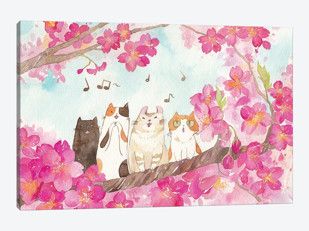 La Cat Ensemble by Penelopeloveprints 1-piece Canvas Art