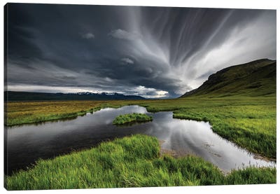 Stormy Iceland Lake Canvas Art Print